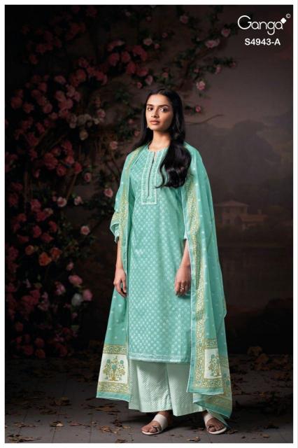 Ganga elyndra 4943 outlook cotton dress materials wholesalers